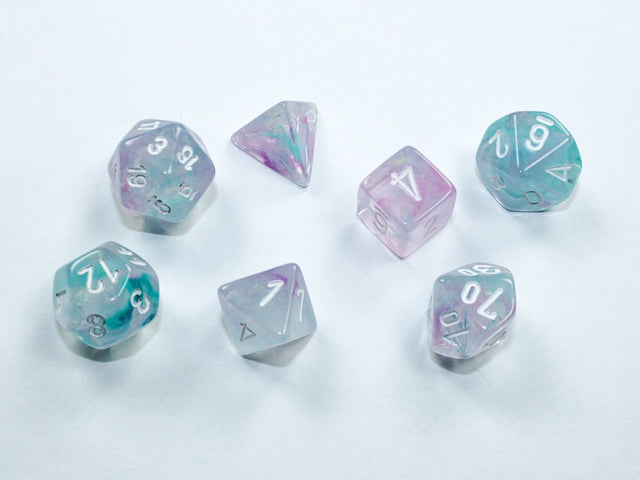 Nebula Mini-hedral Wisteria/white 7-Die set