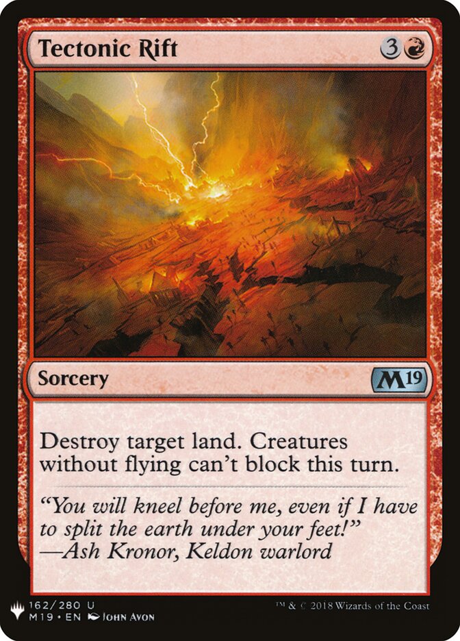 Tectonic Rift (M19-162) - The List (PLST)
