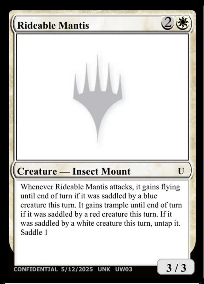 Rideable Mantis (UW03a) - Unknown Event (UNK)