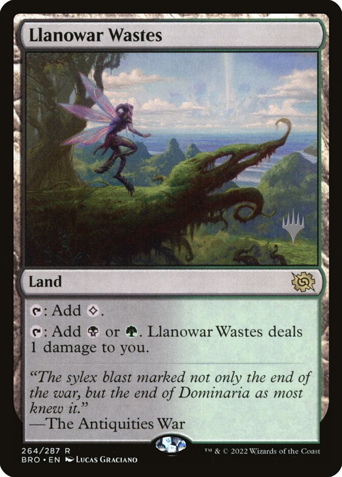 Llanowar Wastes (264p) - The Brothers' War Promos (PBRO)