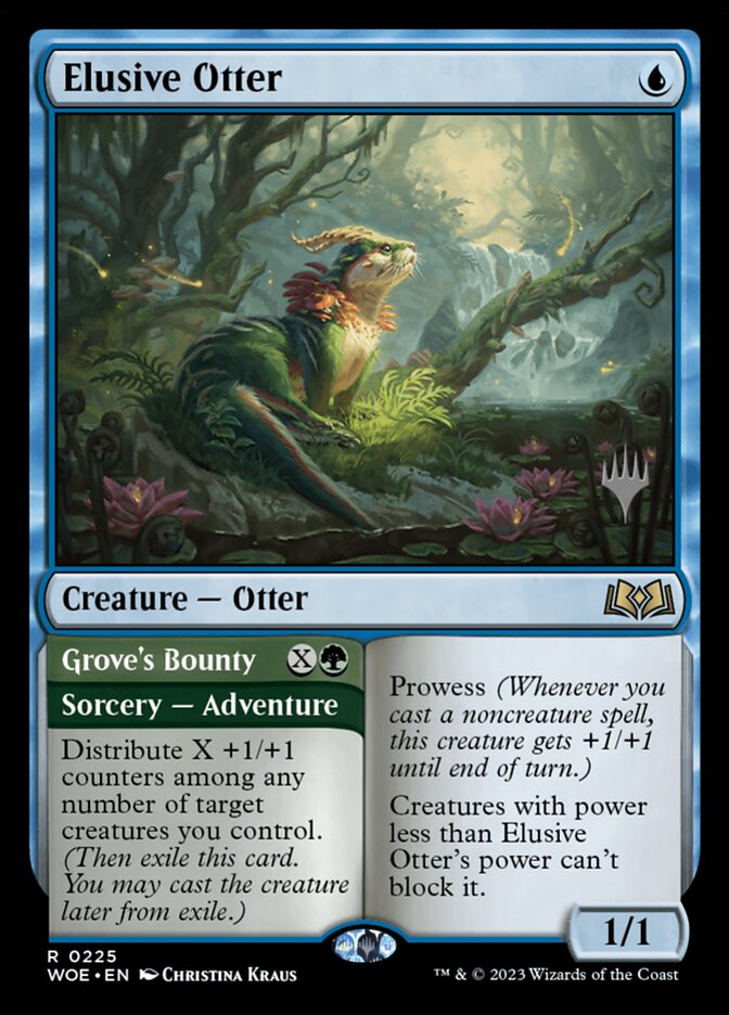 Elusive Otter // Grove's Bounty (225p) - Wilds of Eldraine Promos (PWOE)