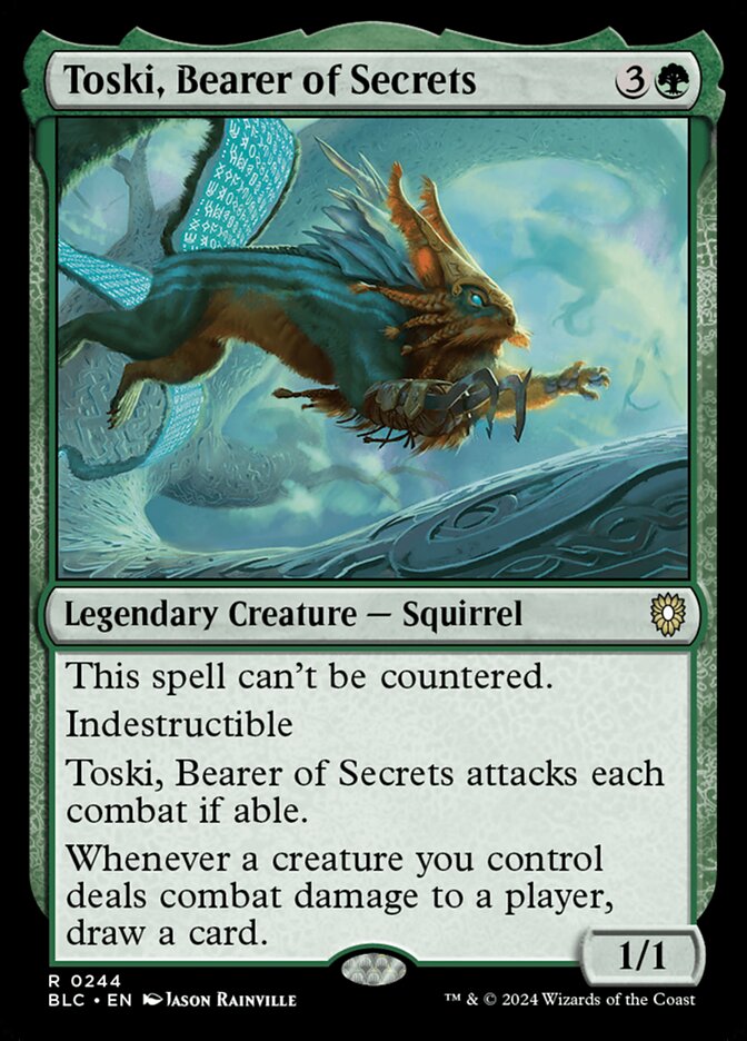 Toski, Bearer of Secrets (244) - Bloomburrow Commander (BLC)