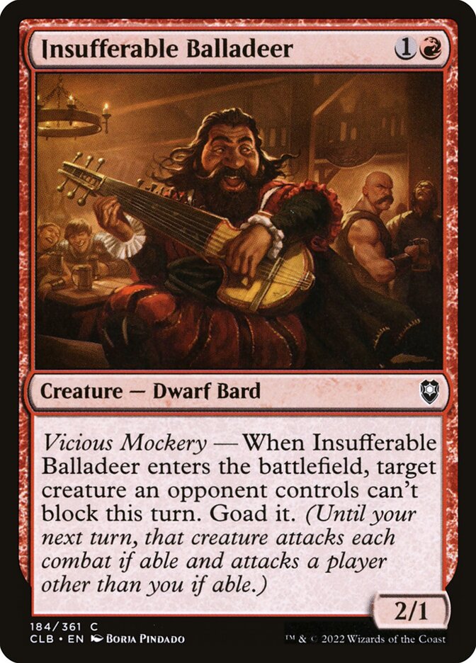 Insufferable Balladeer (184) - Commander Legends: Battle for Baldur's Gate (CLB)