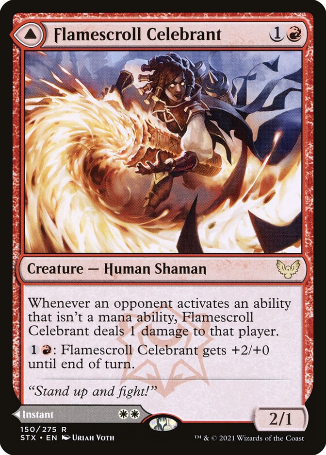 Flamescroll Celebrant // Revel in Silence (150) - Strixhaven: School of Mages (STX)