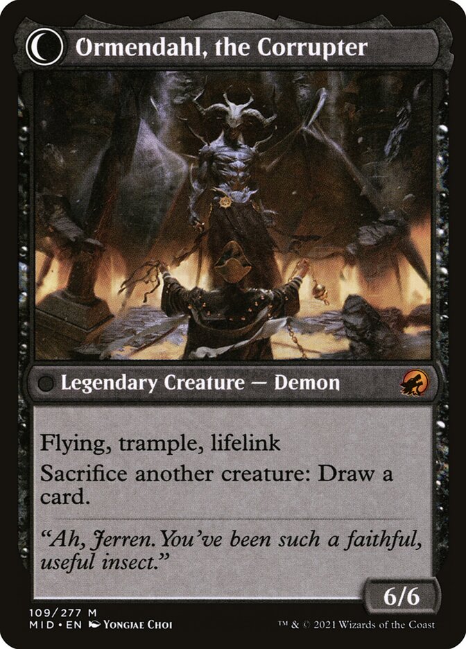 Jerren, Corrupted Bishop // Ormendahl, the Corrupter (109) - Innistrad: Midnight Hunt (MID)