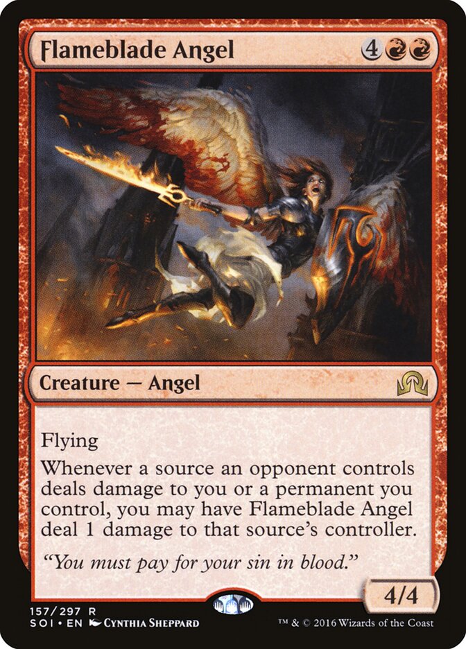 Flameblade Angel (157) - Shadows over Innistrad (SOI)
