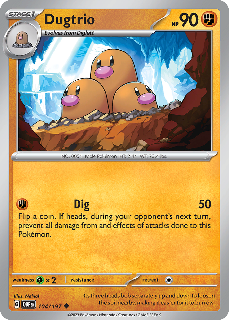 Dugtrio (104/197) - Obsidian Flames (OBF)