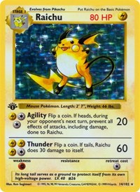 Raichu (14) - Base Set (Shadowless) (BSS)
