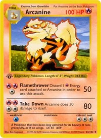 Arcanine (23) - Base Set (Shadowless) (BSS)