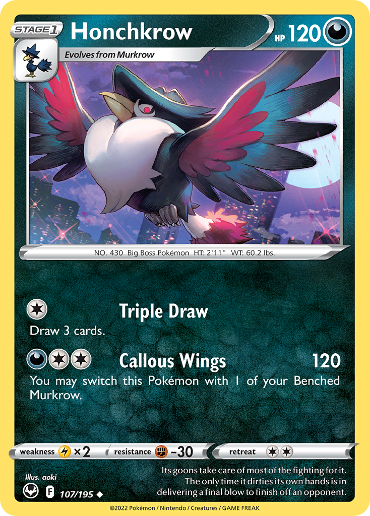 Honchkrow (107/195) - Silver Tempest (SIT)