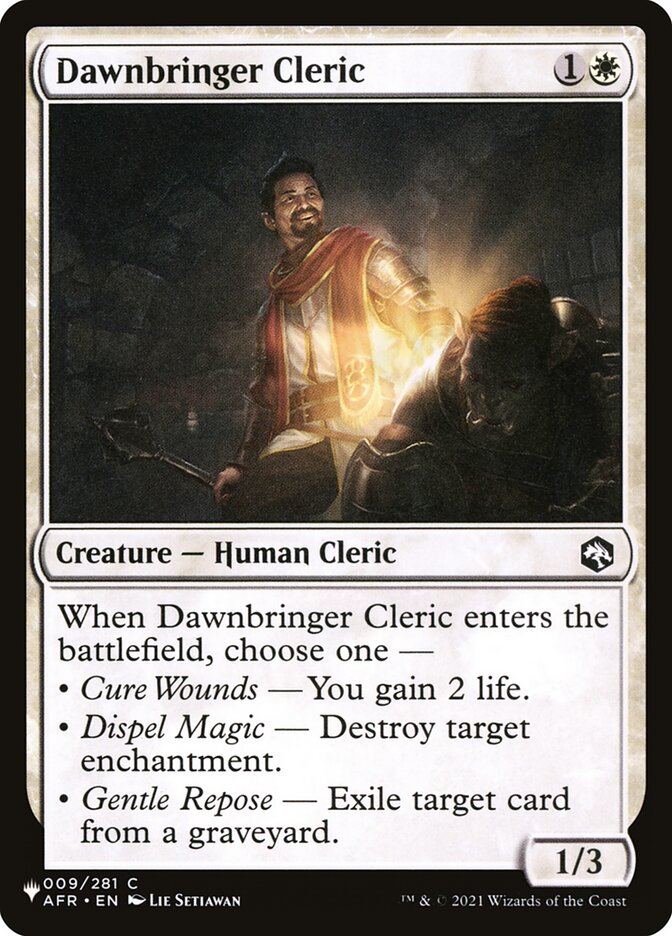 Dawnbringer Cleric (AFR-9) - The List (PLST)