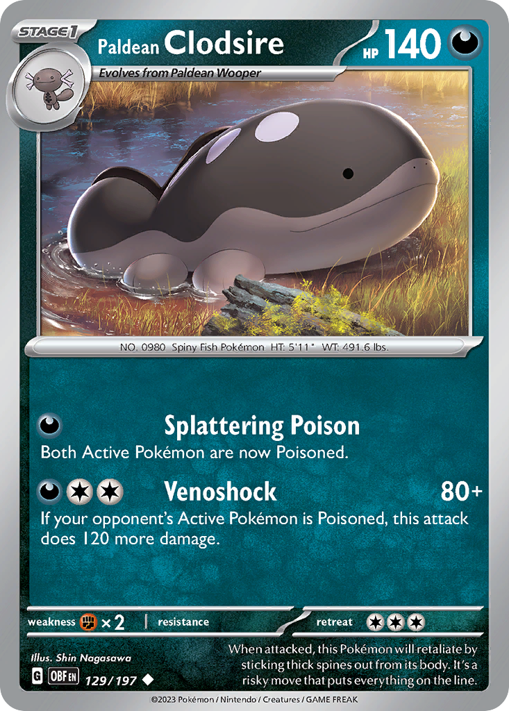 Paldean Clodsire (129/197) - Obsidian Flames (OBF)