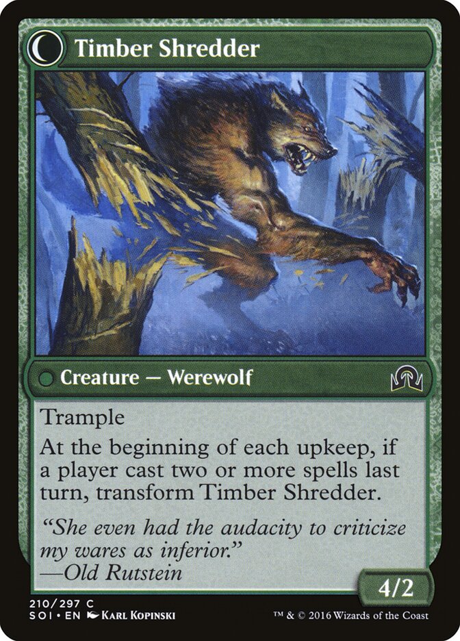 Hinterland Logger // Timber Shredder (210) - Shadows over Innistrad (SOI)