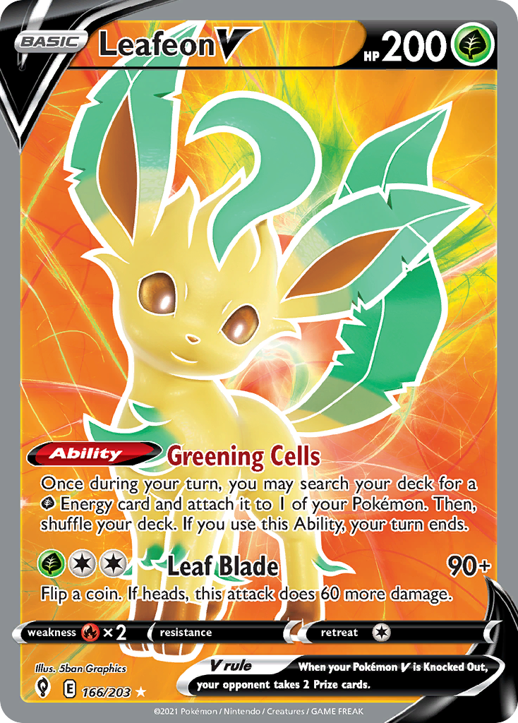 Leafeon V (166/203) - Evolving Skies (EVS)