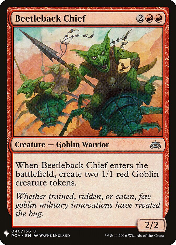 Beetleback Chief (PCA-40) - The List (PLST)