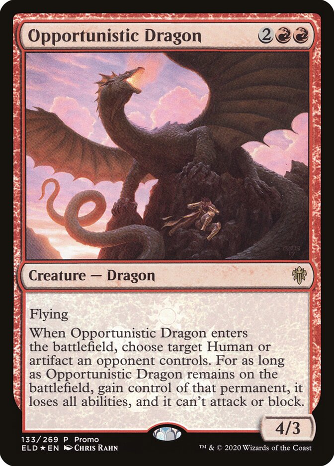 Opportunistic Dragon (133★) - Throne of Eldraine Promos (PELD)