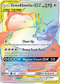 Eevee & Snorlax GX (Secret) (191) - SM - Team Up (SM9)