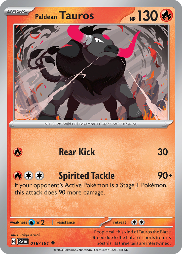 Paldean Tauros (18/191) - Surging Sparks (SSP)