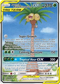 Rowlet & Alolan Exeggutor GX (Alternate Full Art) (215) - SM - Unified Minds (SM11)