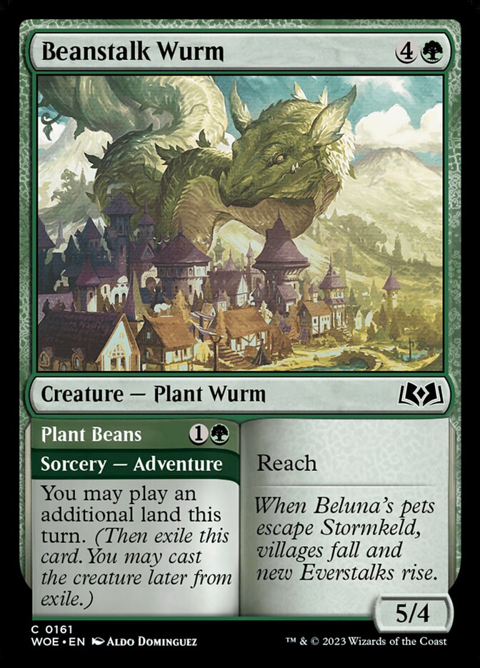 Beanstalk Wurm // Plant Beans (161) - Wilds of Eldraine (WOE)