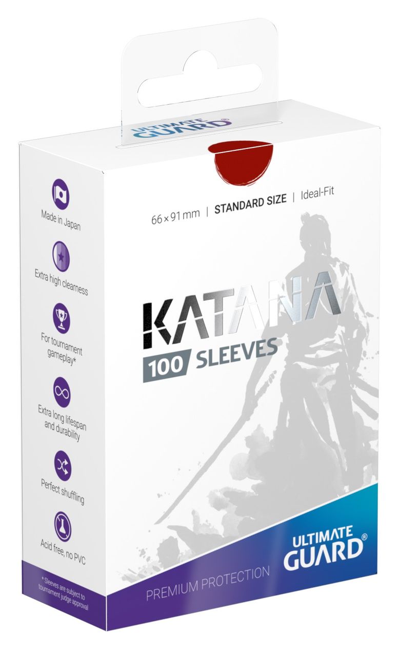 Katana Standard Size Sleeves - Red (100-Pack) - Ultimate Guard Card Sleeves