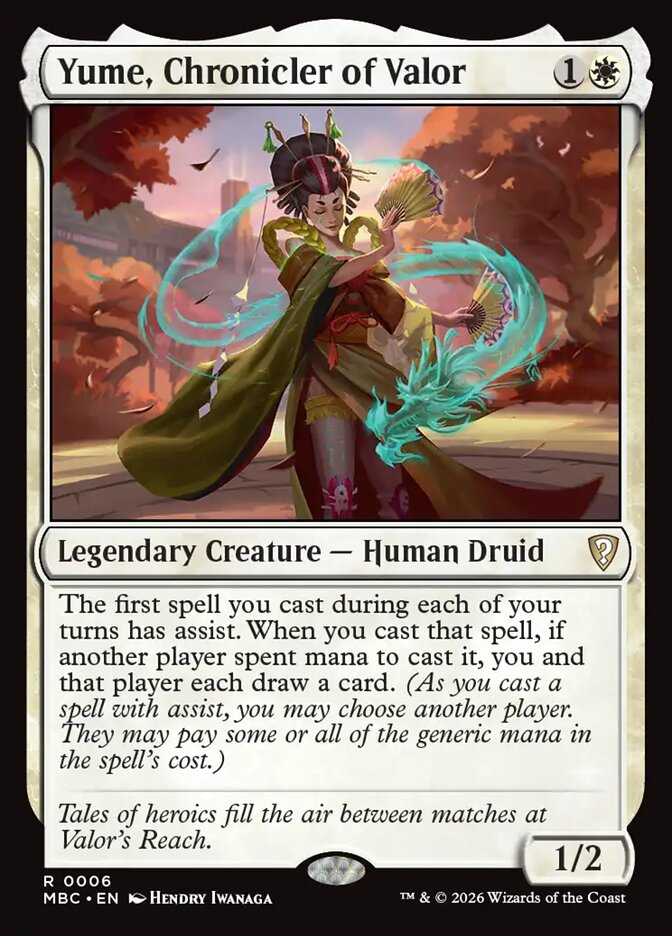Yume, Chronicler of Valor (6) - Mystery Booster Commander Edition (MBC)