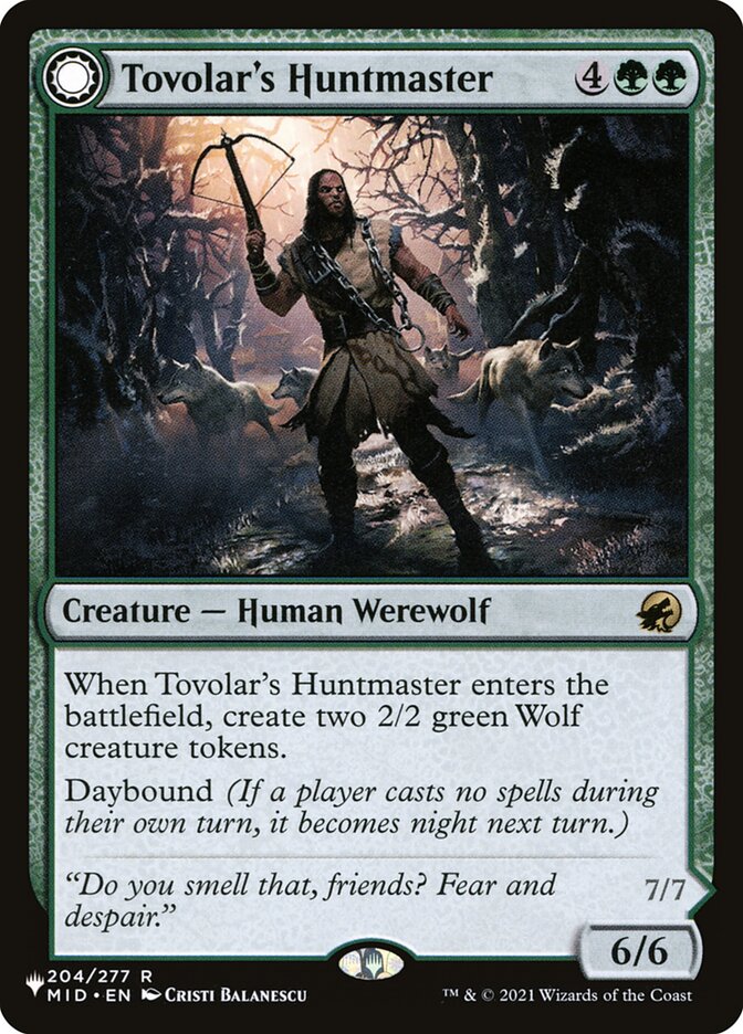 Tovolar's Huntmaster // Tovolar's Packleader (MID-204) - The List (PLST)