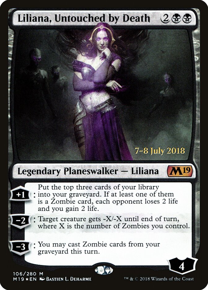 Liliana, Untouched by Death (106s) - Core Set 2019 Promos (PM19)