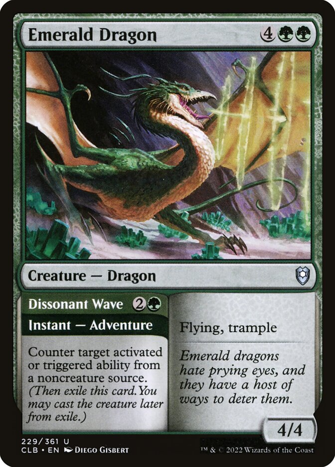 Emerald Dragon // Dissonant Wave (229) - Commander Legends: Battle for Baldur's Gate (CLB)