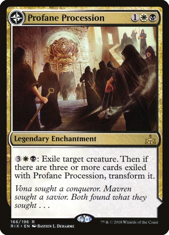 Profane Procession // Tomb of the Dusk Rose (166) - Rivals of Ixalan (RIX)