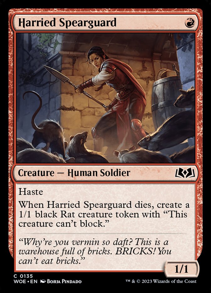 Harried Spearguard (135) - Wilds of Eldraine (WOE)