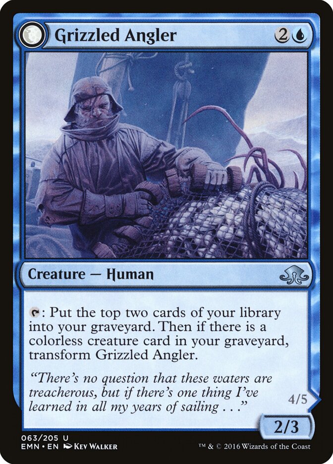 Grizzled Angler // Grisly Anglerfish (63) - Eldritch Moon (EMN)