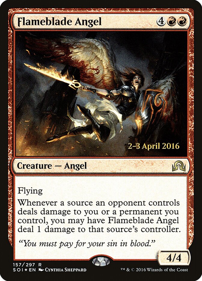 Flameblade Angel (157s) - Shadows over Innistrad Promos (PSOI)