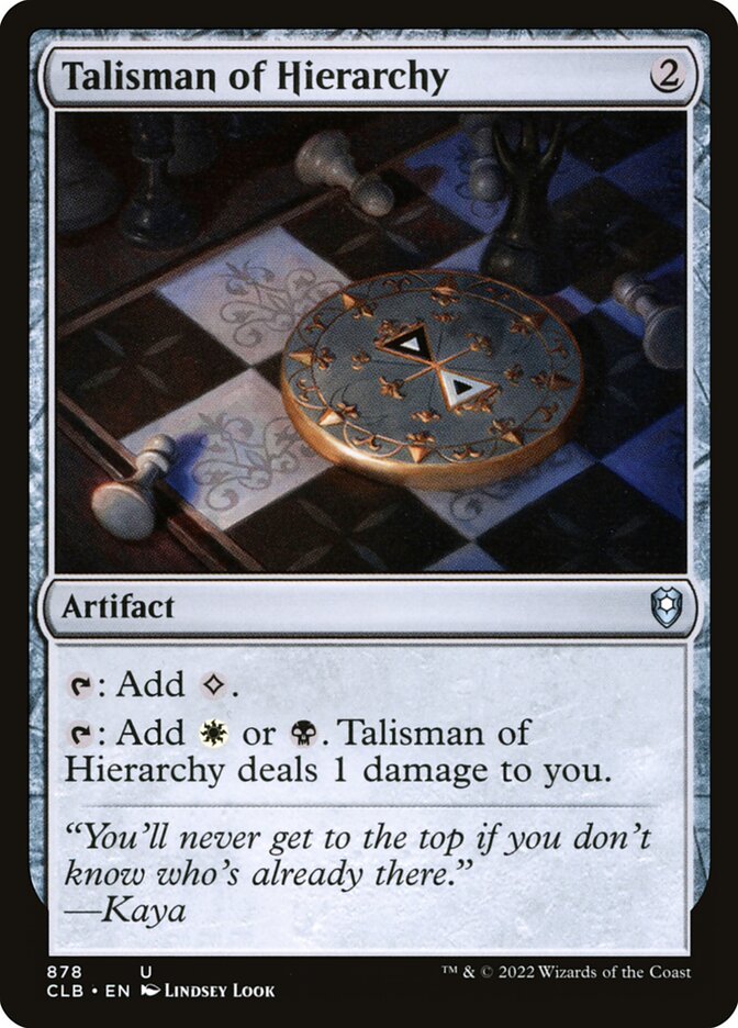 Talisman of Hierarchy (878) - Commander Legends: Battle for Baldur's Gate (CLB)