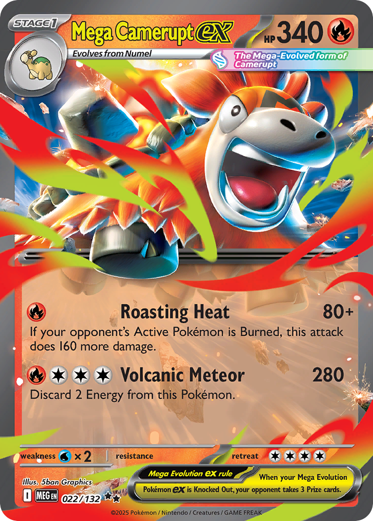 Mega Camerupt ex (22/132) - Mega Evolution (MEG)
