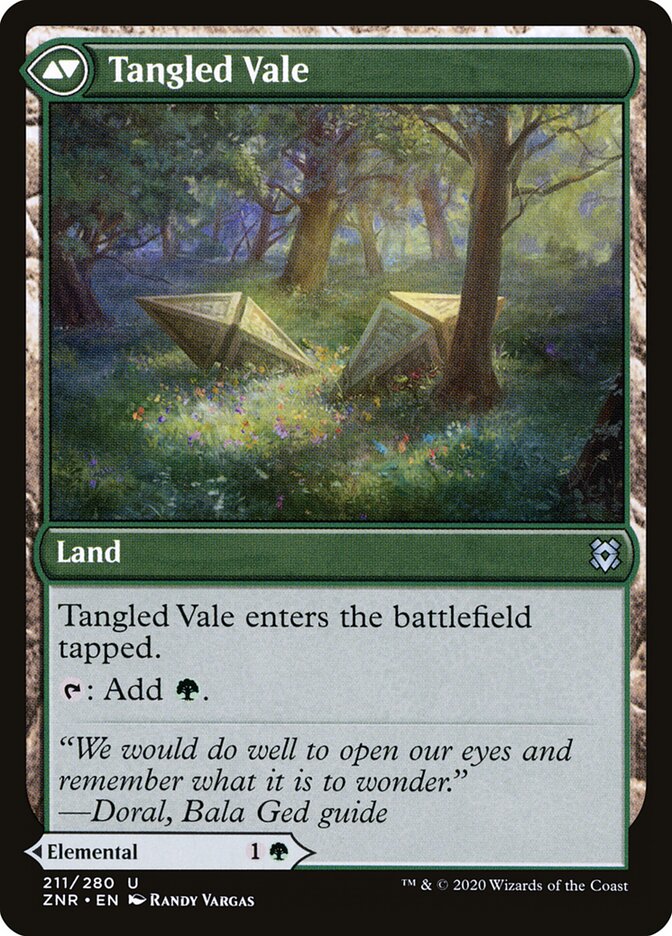 Tangled Florahedron // Tangled Vale (211) - Zendikar Rising (ZNR)