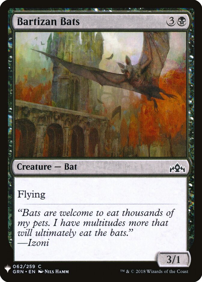 Bartizan Bats (GRN-62) - The List (PLST)
