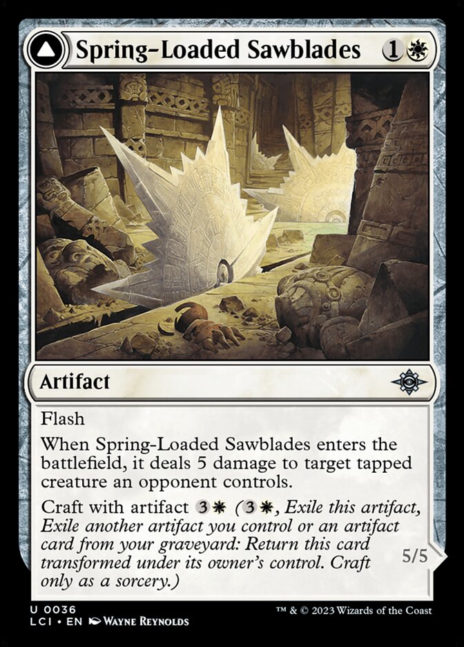Spring-Loaded Sawblades // Bladewheel Chariot (36) - The Lost Caverns of Ixalan (LCI)