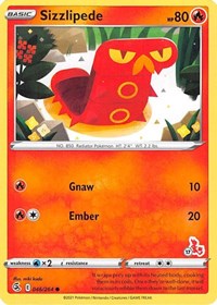 Sizzlipede - 046/264 (#17 Cinderace Stamped) (46) - Battle Academy 2022 (BA22)