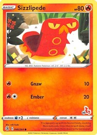 Sizzlipede - 046/264 (#56 Cinderace Stamped) (46) - Battle Academy 2022 (BA22)
