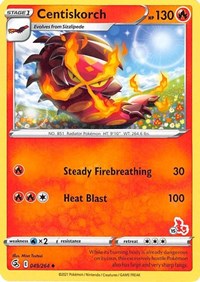 Centiskorch - 049/264 (#15 Cinderace Stamped) (49) - Battle Academy 2022 (BA22)