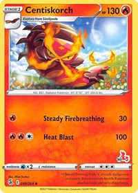 Centiskorch - 049/264 (#30 Cinderace Stamped) (49) - Battle Academy 2022 (BA22)