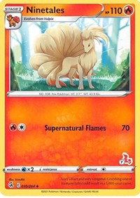 Ninetales - 030/264 (#7 Cinderace Stamped) (30) - Battle Academy 2022 (BA22)