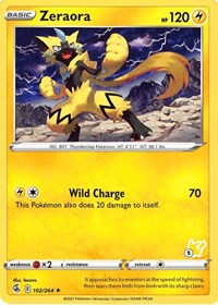 Zeraora - 102/264 (#5 Pikachu Stamped) (102) - Battle Academy 2022 (BA22)