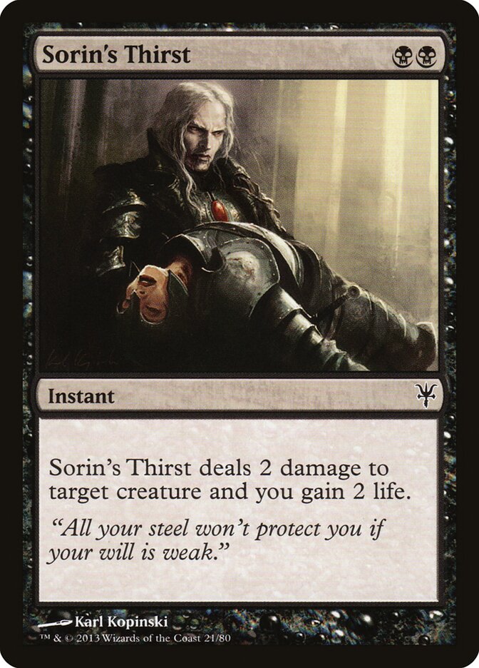 Sorin's Thirst (21) - Duel Decks: Sorin vs. Tibalt (DDK)