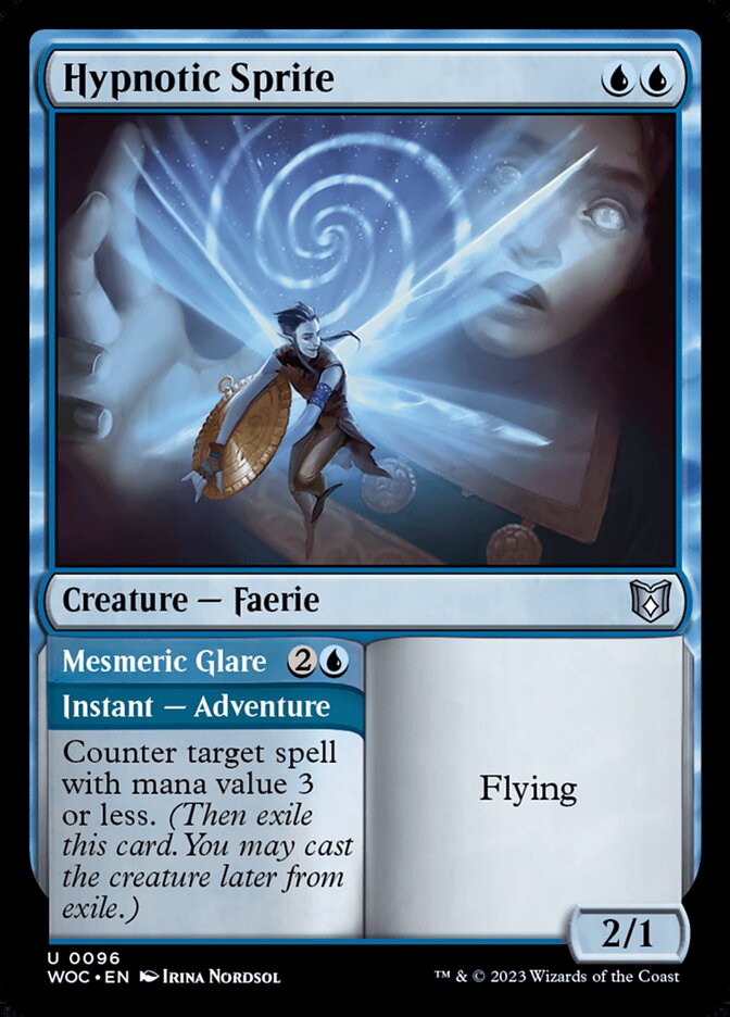 Hypnotic Sprite // Mesmeric Glare (96) - Wilds of Eldraine Commander (WOC)