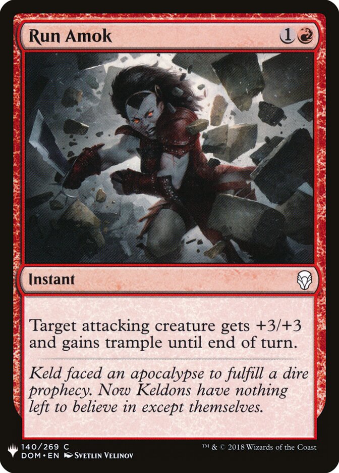 Run Amok (DOM-140) - The List (PLST)