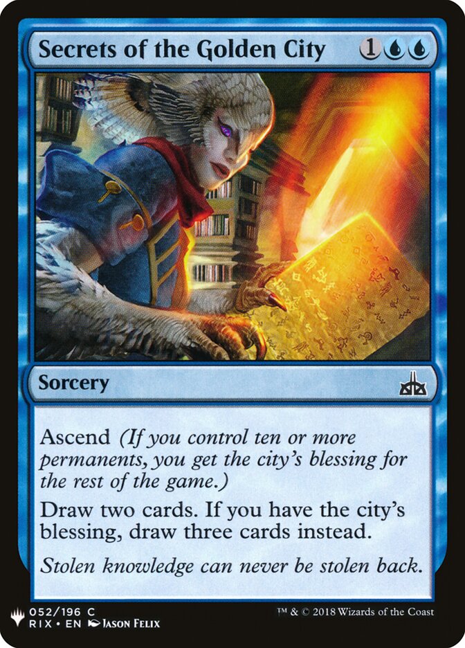 Secrets of the Golden City (RIX-52) - The List (PLST)