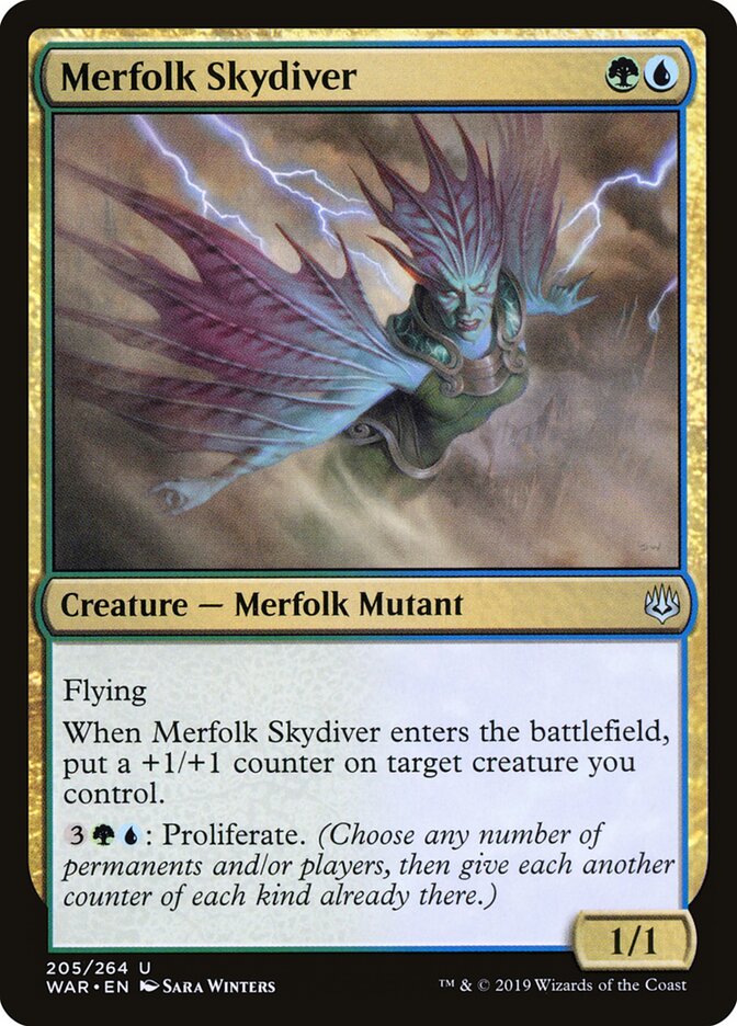 Merfolk Skydiver (205) - War of the Spark (WAR)