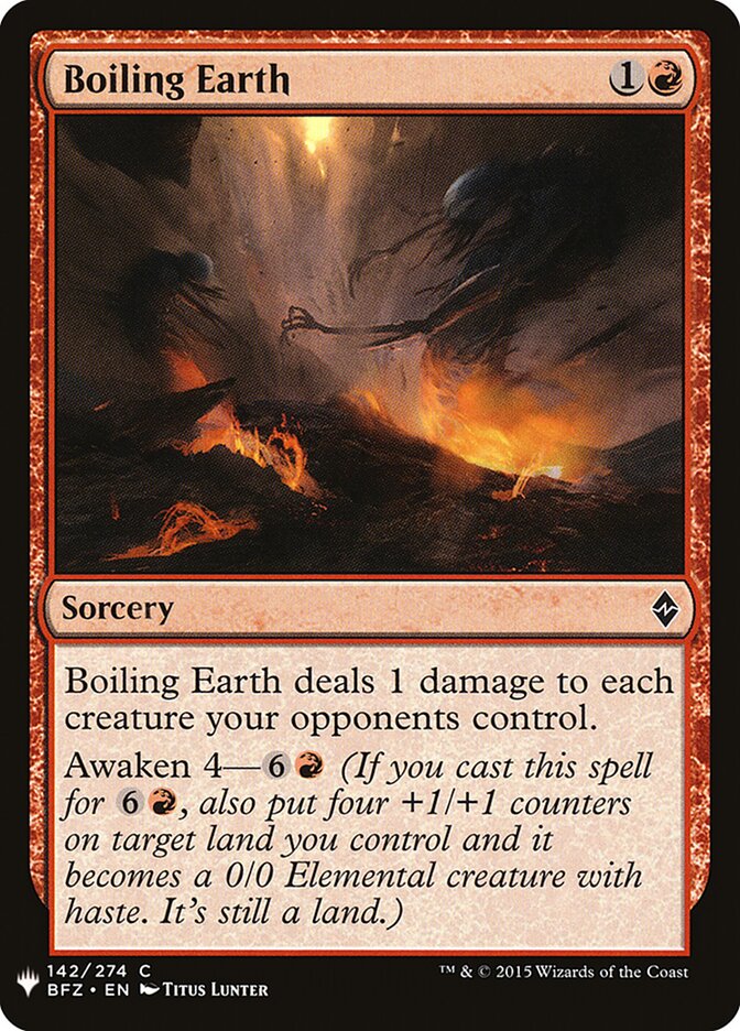 Boiling Earth (BFZ-142) - The List (PLST)